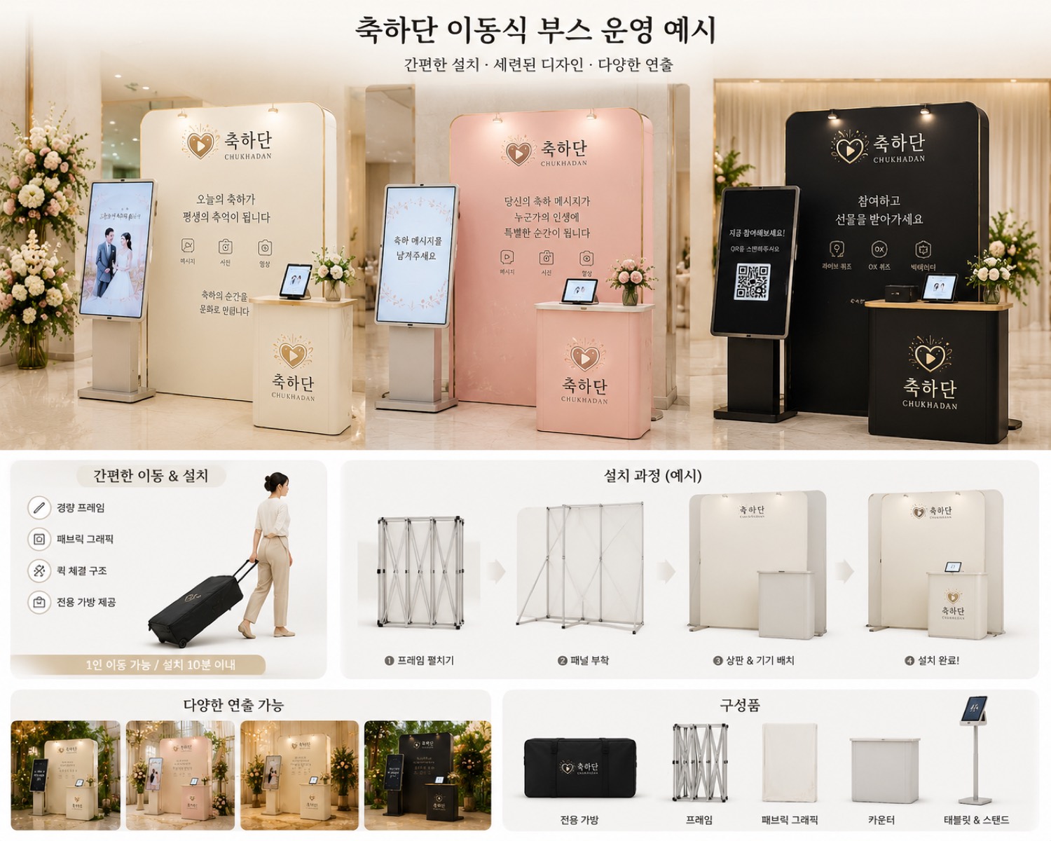 이동식 부스 운영 예시 — 간편 설치와 구성품